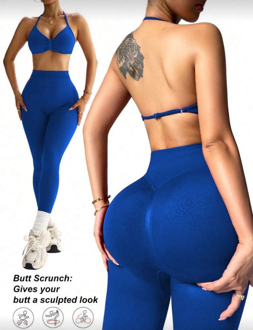 CONJUNTO AZUL MARINO (LEGGINGS + TOP)