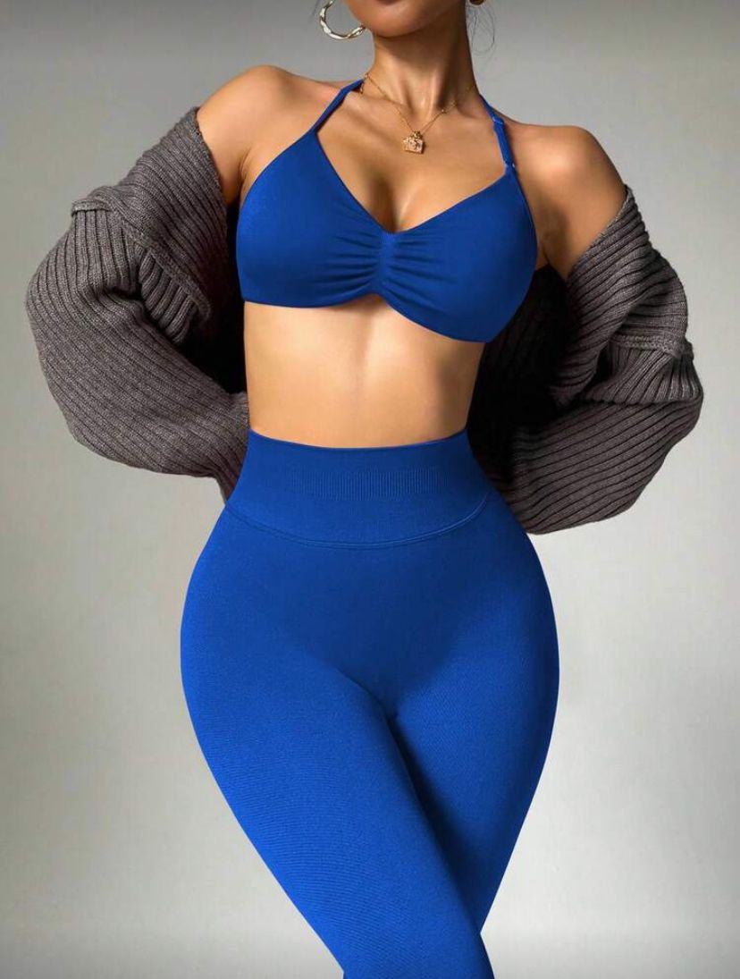 CONJUNTO AZUL MARINO (LEGGINGS + TOP)